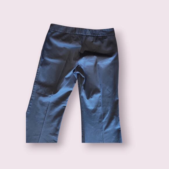 Theory Women's Chino Wide Flare Leg Dress Pants Black Size 12 - Picture 9 of 9